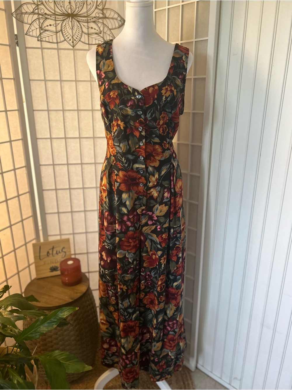 Vintage 90s All That Jazz Floral Wide-Leg Jumpsuit Size 11/12